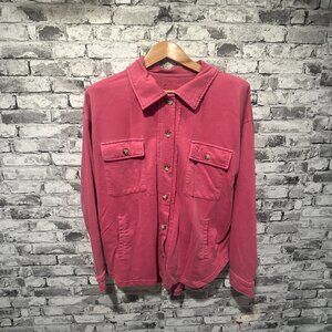 EUC Thread & Supply Pink Button Up Long Sleeve Shirt Size Large